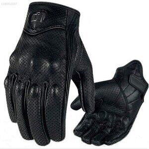 Icon Pursuit Perforated Touch Screen Black Leather motorcycle riding gloves XL